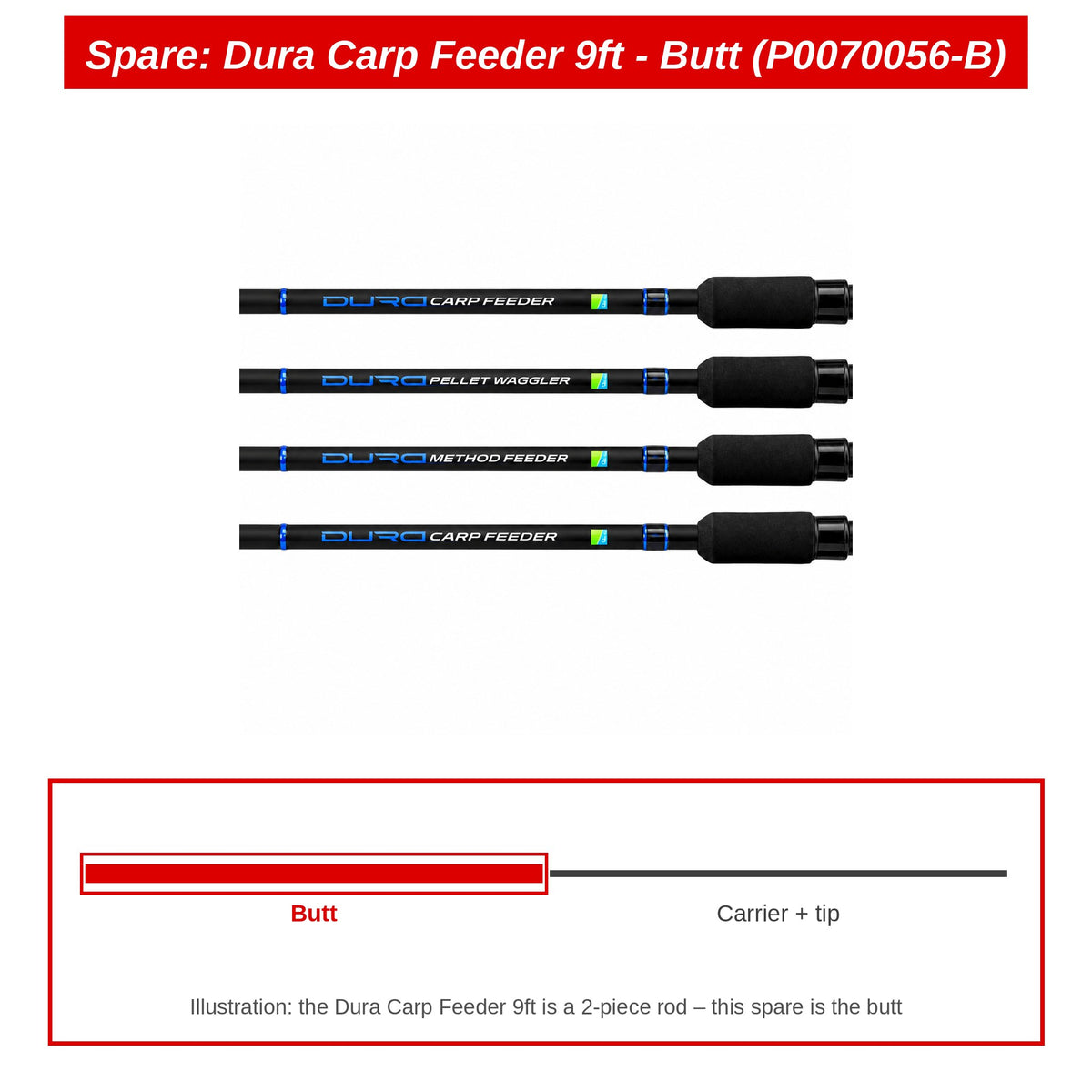 Spare: Dura Carp Feeder 9ft - Butt (P0070056-B)