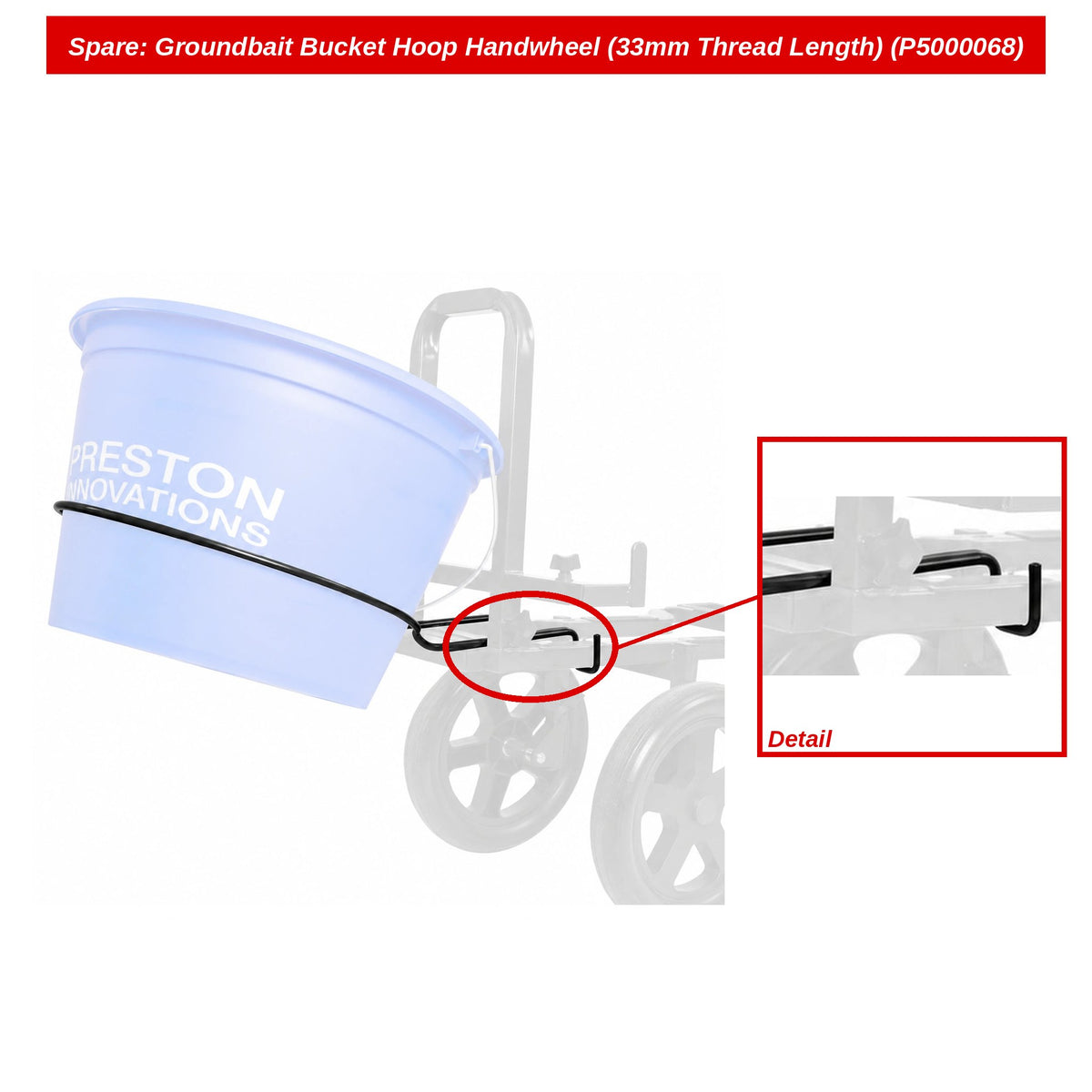 Spare: Groundbait Bucket Hoop Handwheel (33mm Thread Length) (P5000068)