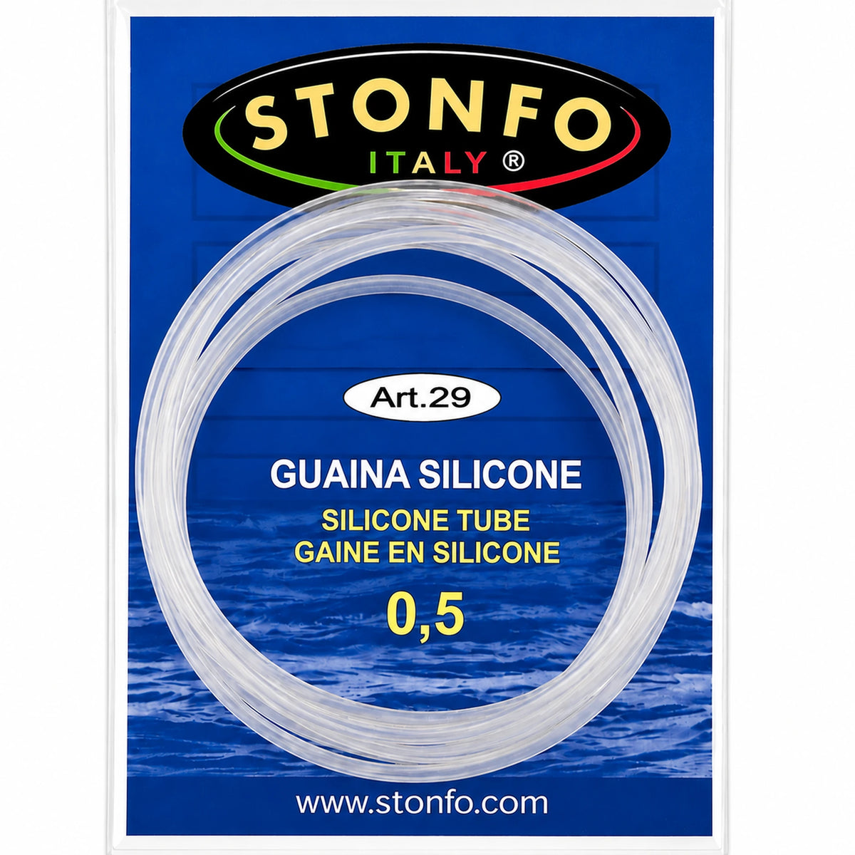 Stonfo Silicon Tube 0,5 mm op blauwe verpakking