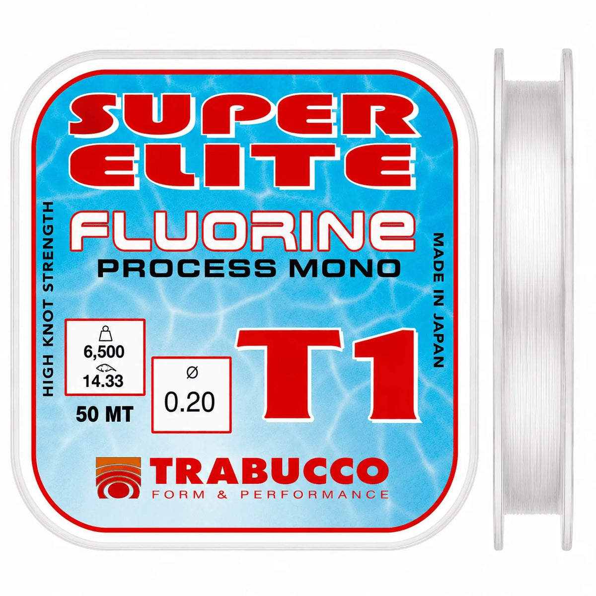 Trabucco T1 Super Elite Fluorine 50 m – nylon vislijn van 0,20 mm