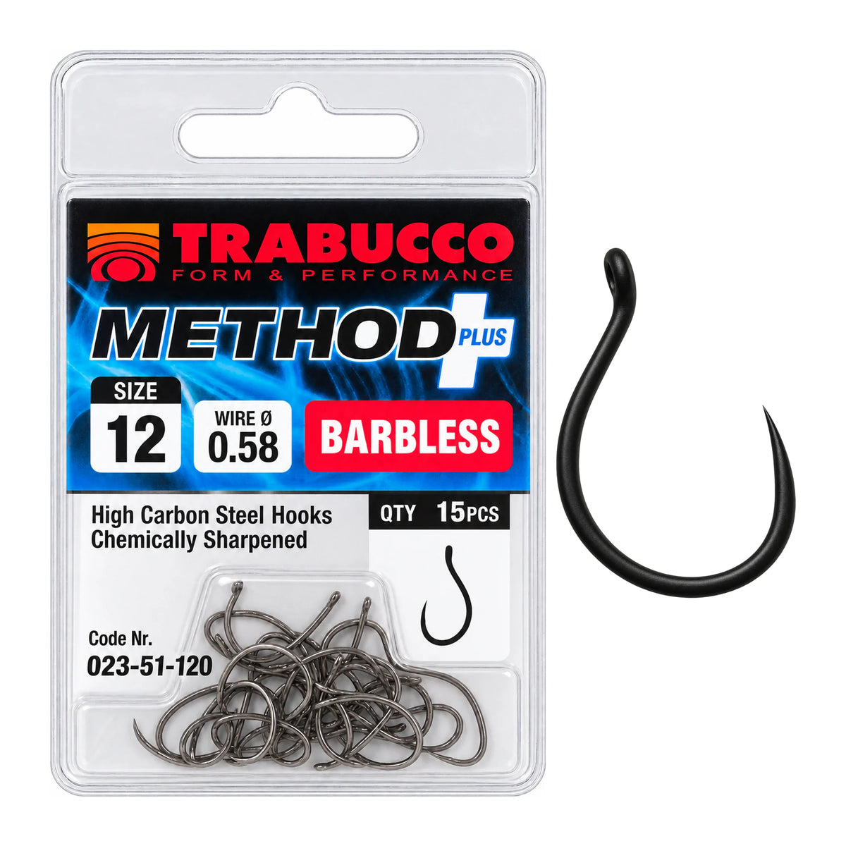 Trabucco Method Plus Barbless haak zonder weerhaak, maat 12