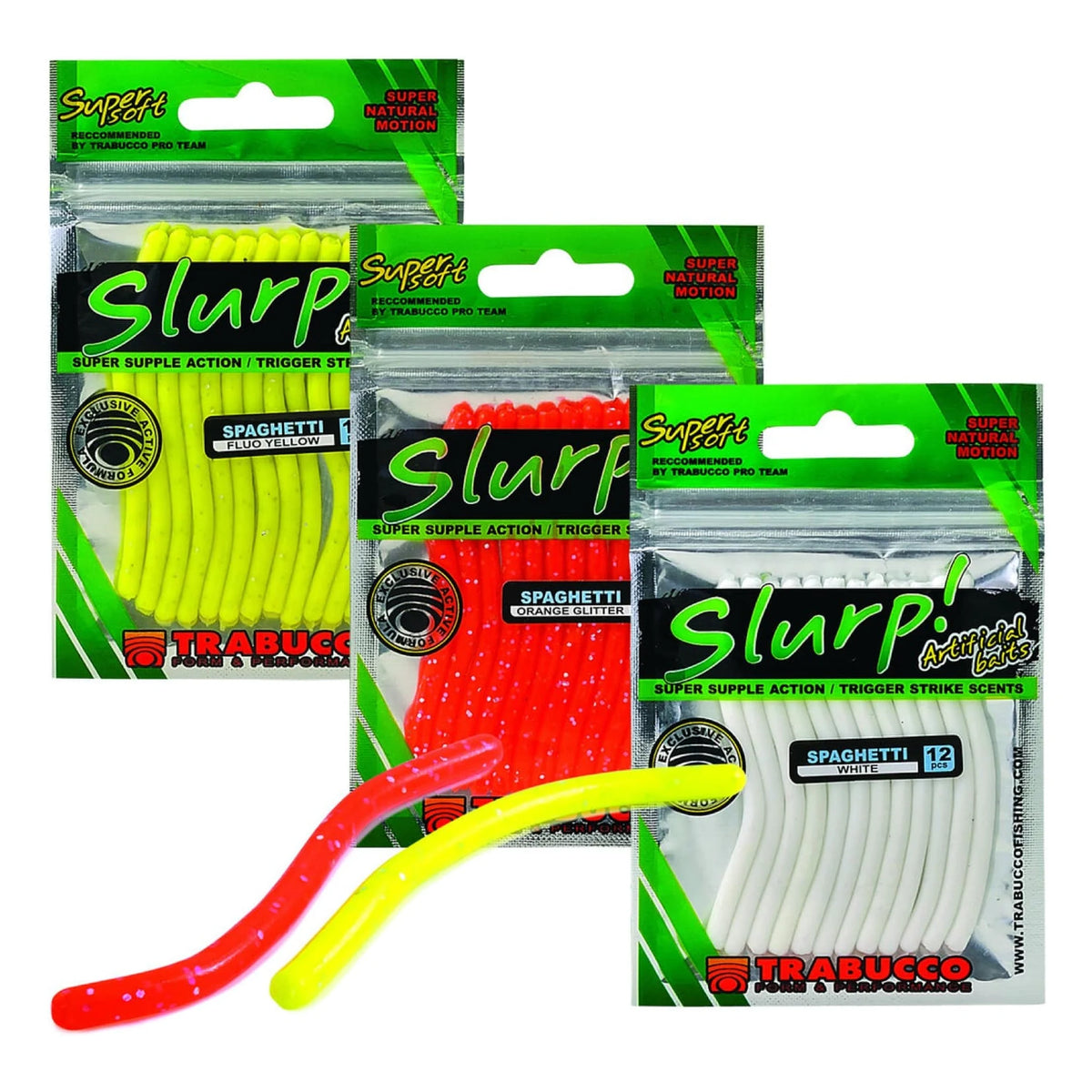 Trabucco Slurp Bait Spaghetti verpakking en drijvend kunstaas