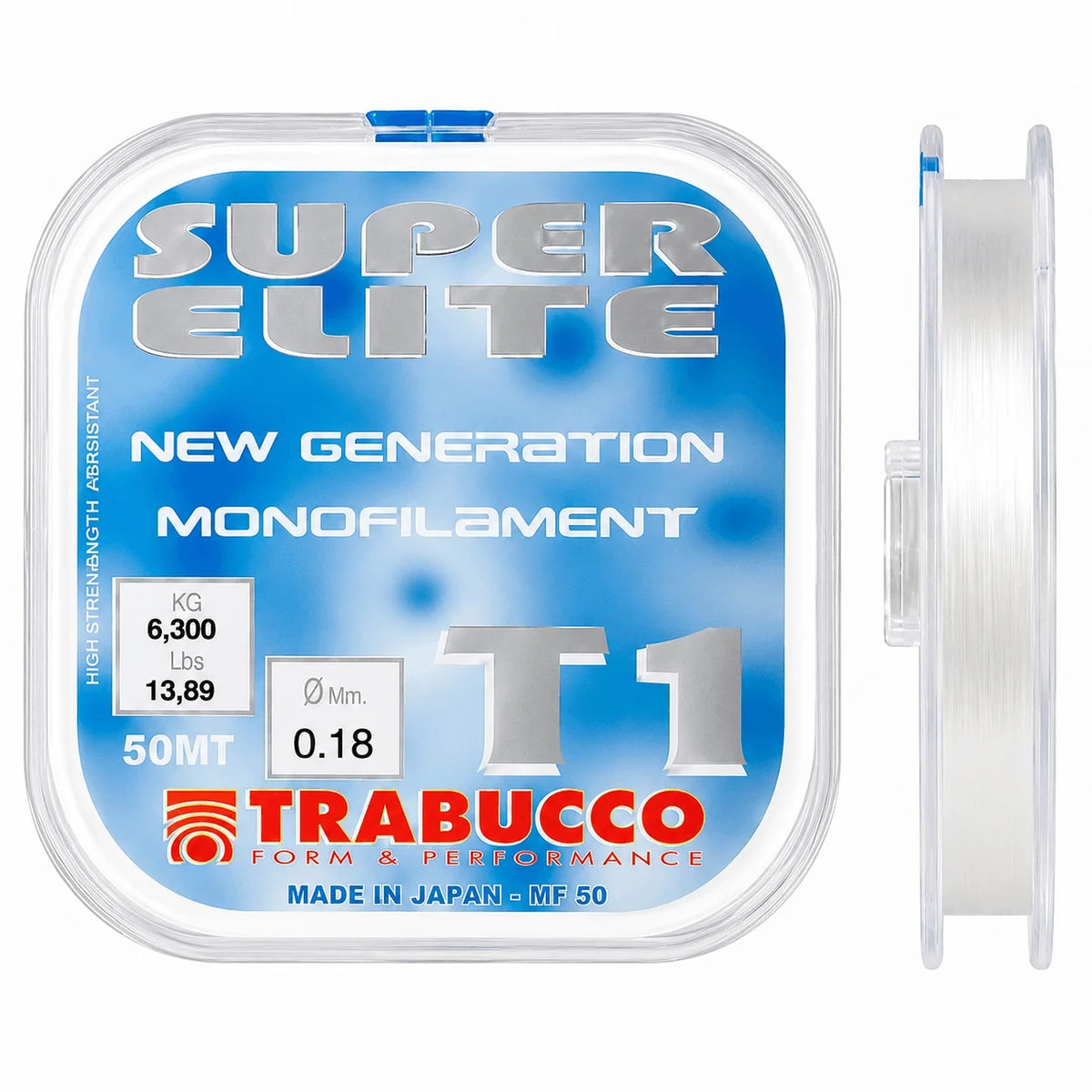 Trabucco Super Elite T1 Tournament 50 m – nylon vislijn van 0,18 mm