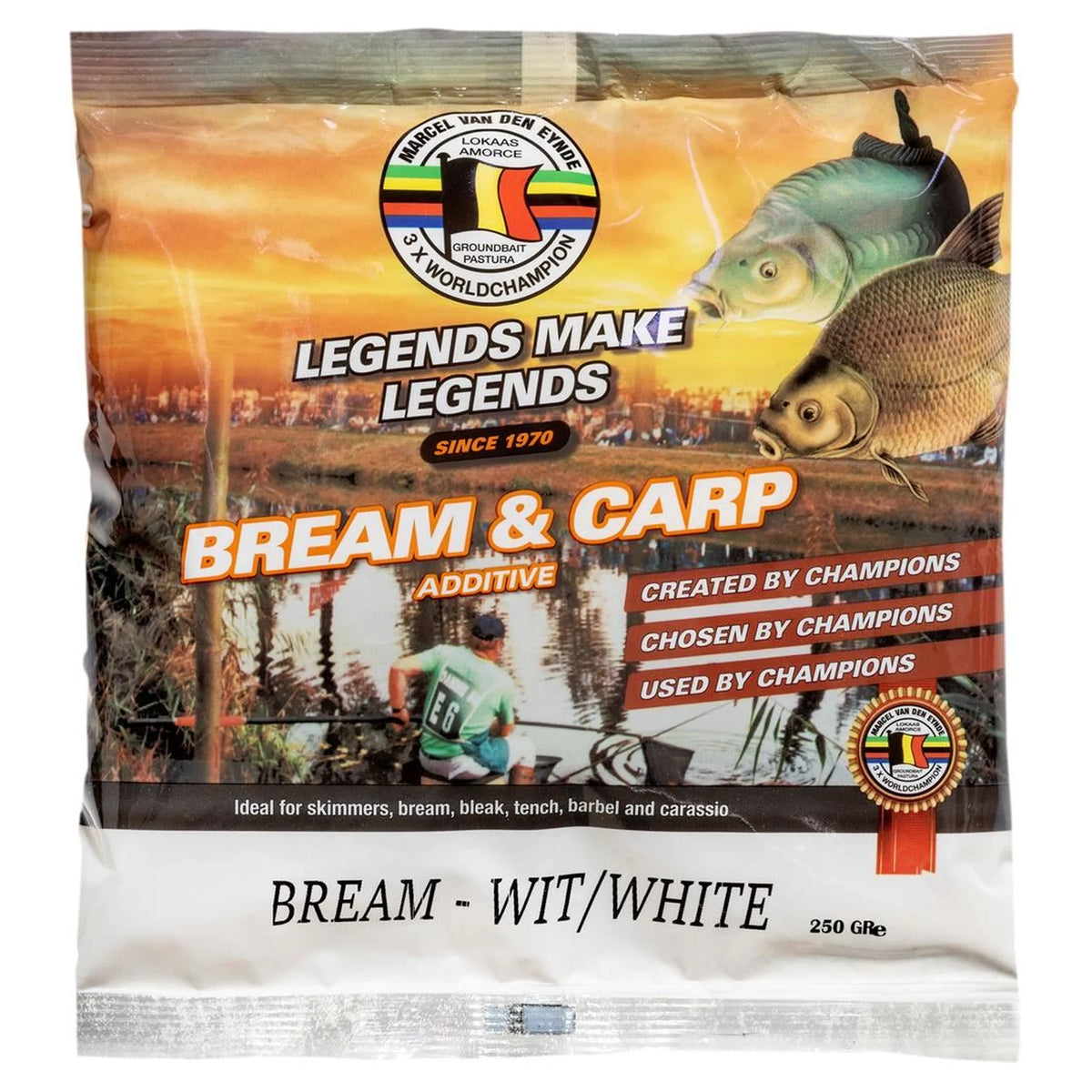 Van Den Eynde Bream White 250g verpakking met rode accenten
