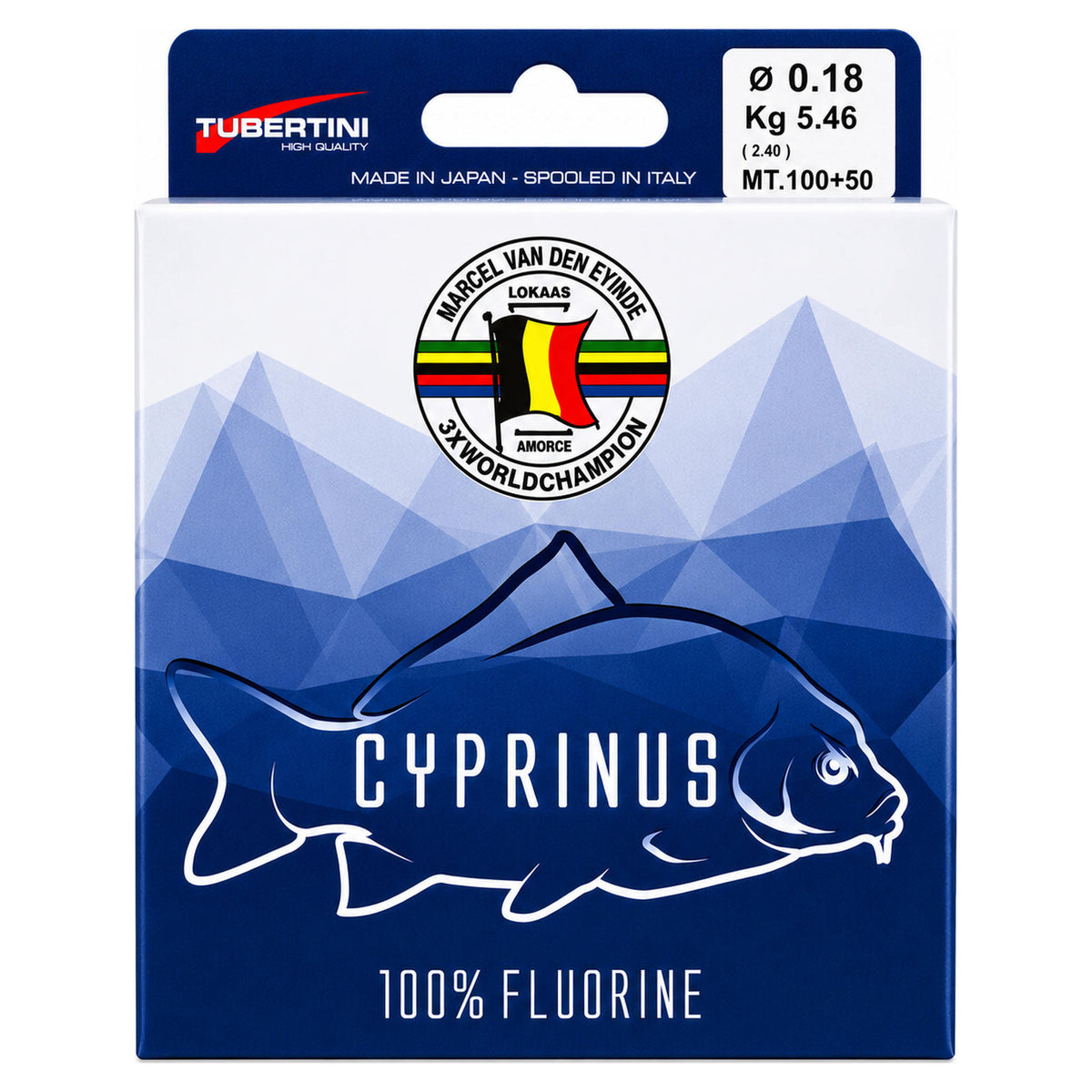 Van den Eynde Cyprinus 150 m nylon vislijn – verpakking met 0.18 mm en 5.46 kg aanduiding