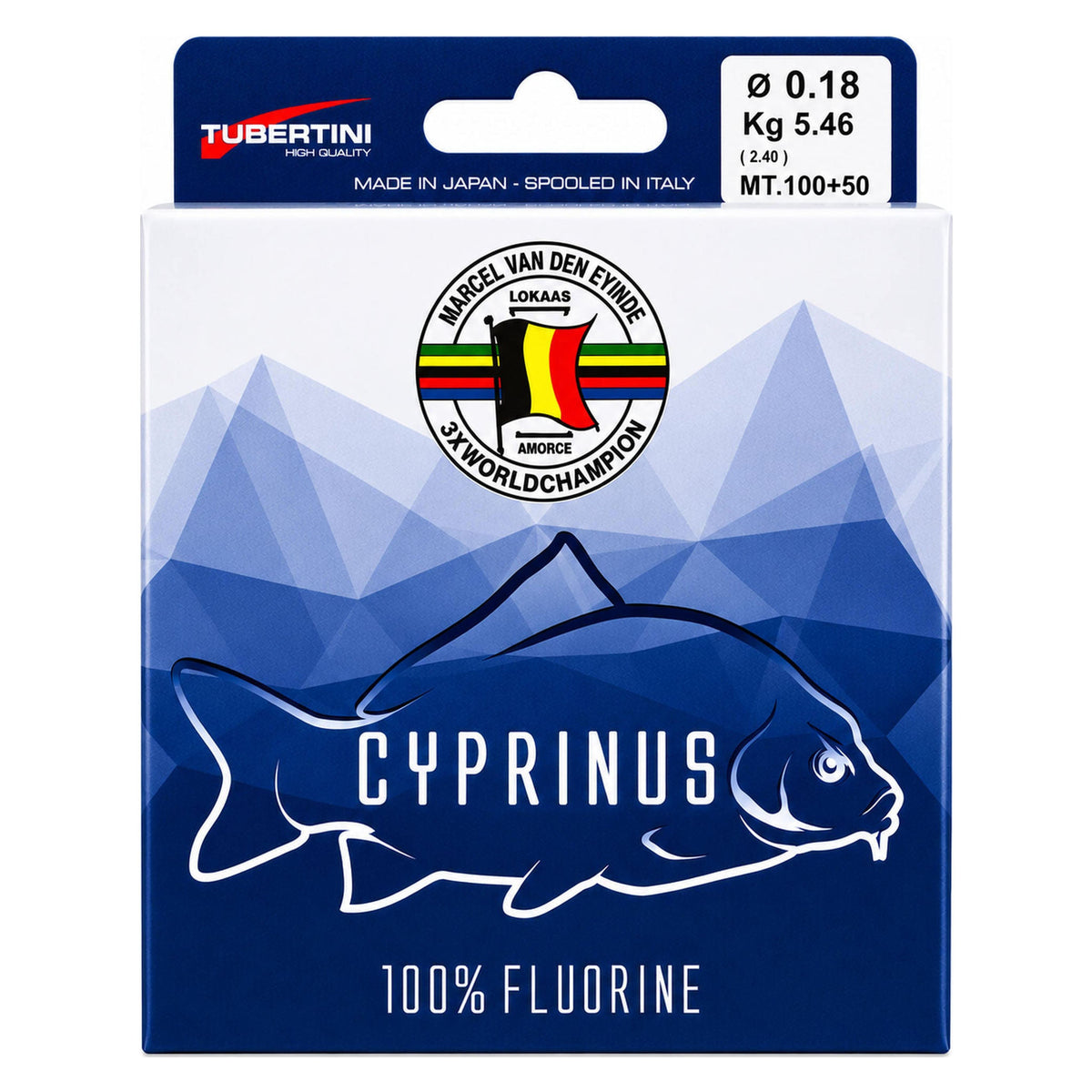 Van den Eynde Cyprinus 150 m nylon vislijn – verpakking met 0.18 mm en 5.46 kg aanduiding