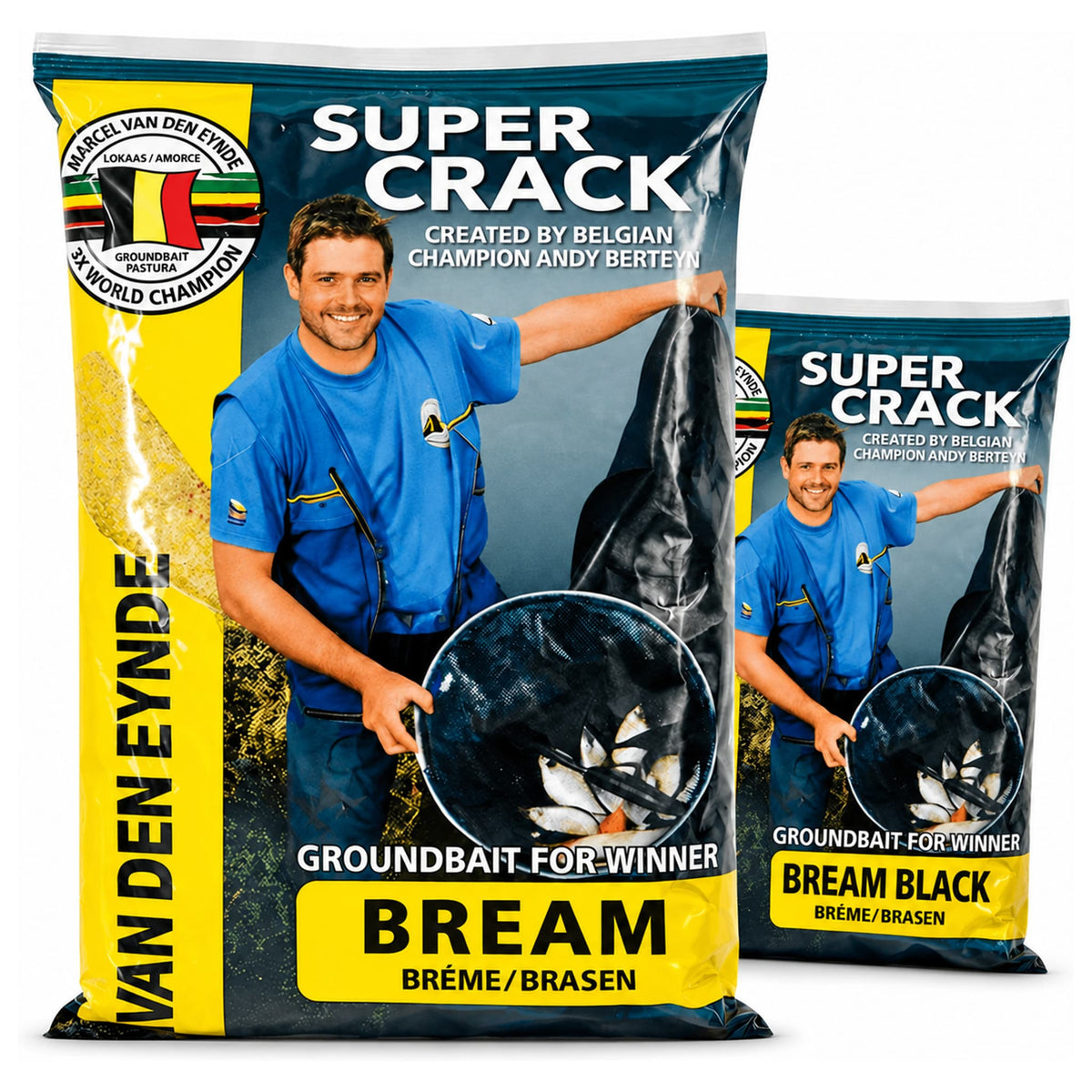 Van Den Eynde Super Crack brasemvoer in Bream- en Bream Black-verpakking