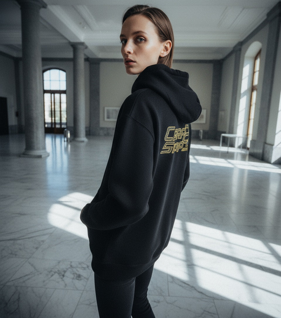 CARPSHOP24 BLACK FLEECE HOODIE