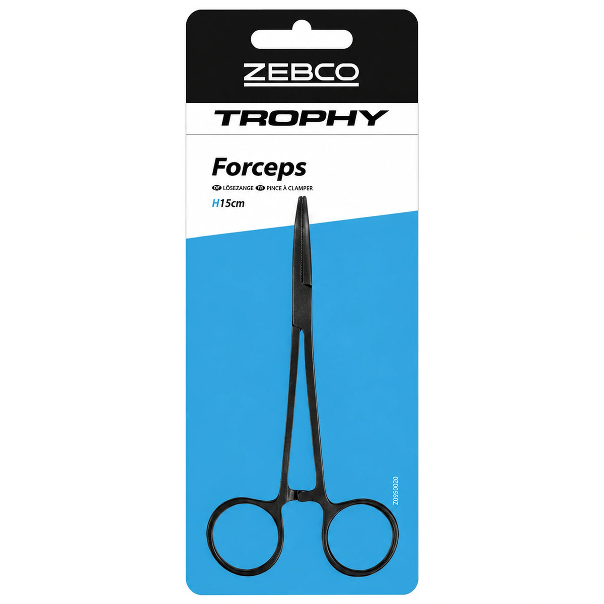 Zebco Trophy Forceps 15 cm – gebogen onthaaktang in verpakking