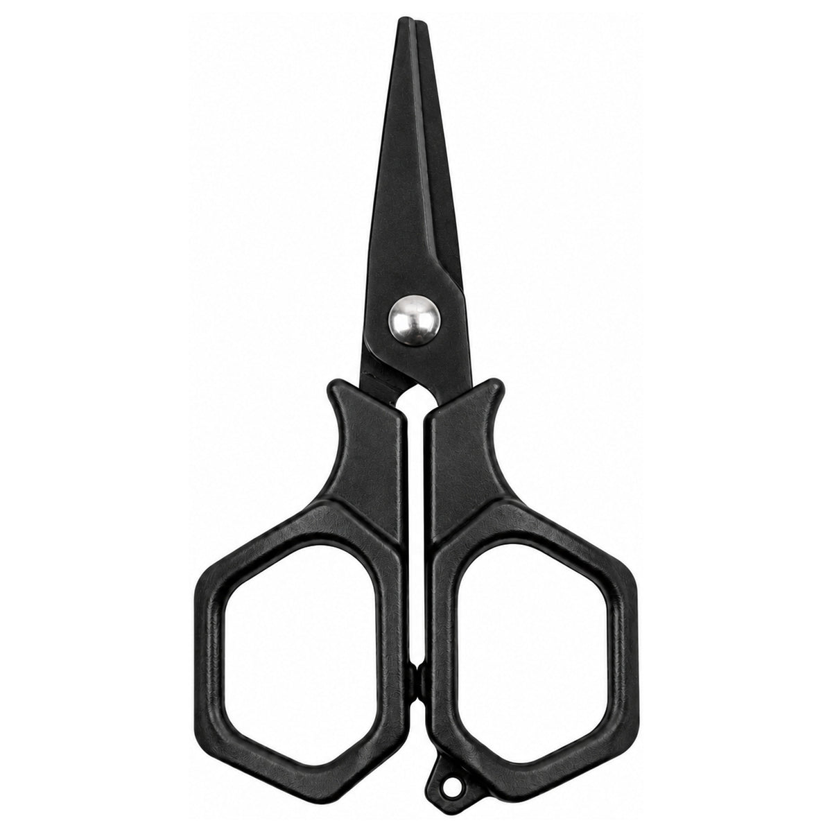 Zebco Trophy Stainless Steel Scissors – gesloten zwarte RVS visschaar met bevestigingsoog