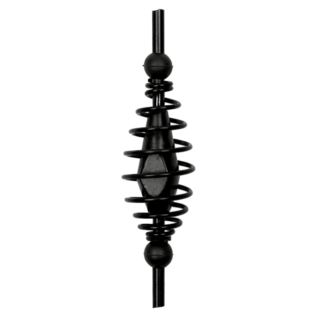 Zebco Weighted Coil Feeder 20 gram – zwarte spiraalvoerkorf met centraal gewicht en zwarte eindkralen