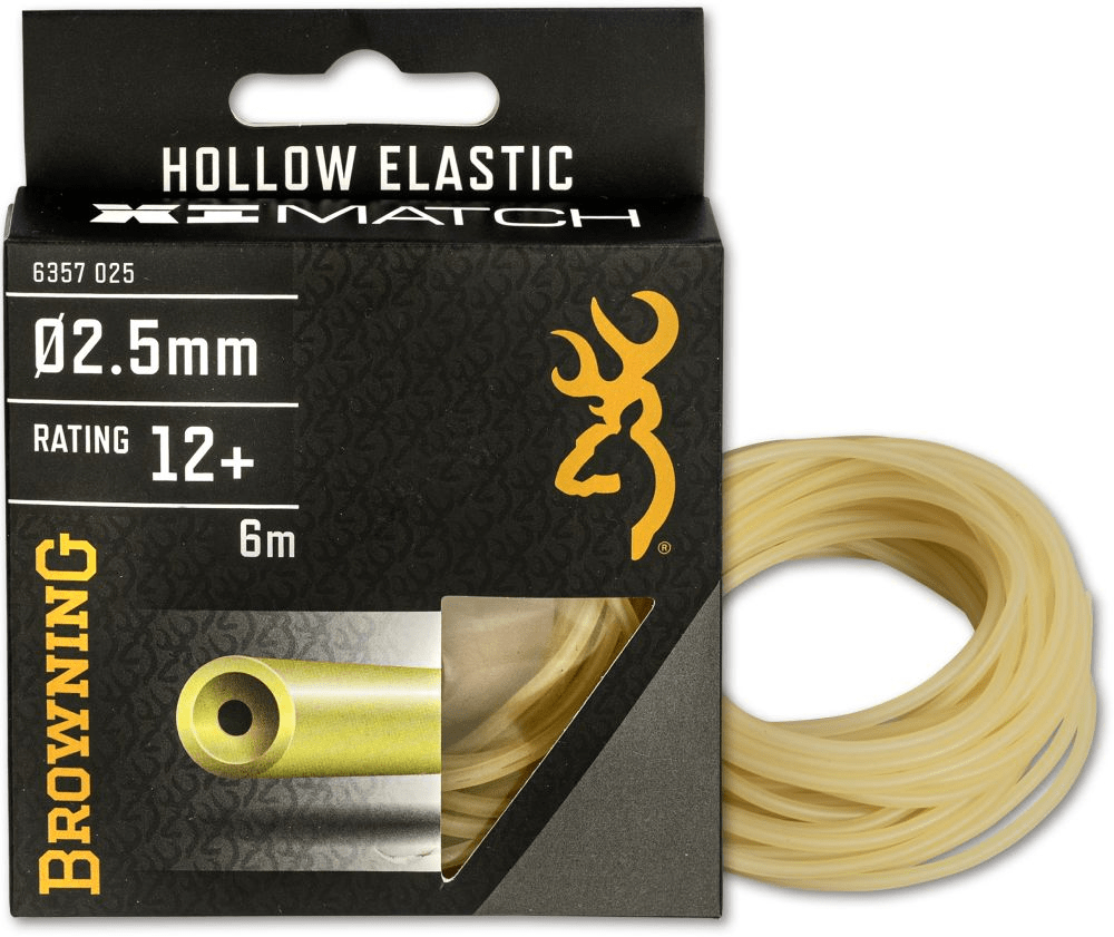 Browning xi-match holle elastiek hollow elastic 6m 2.5mm natural
