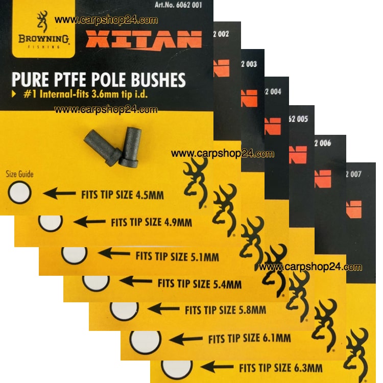Browning Xitan Pure PTFE Pole Bushes Binnenbussen