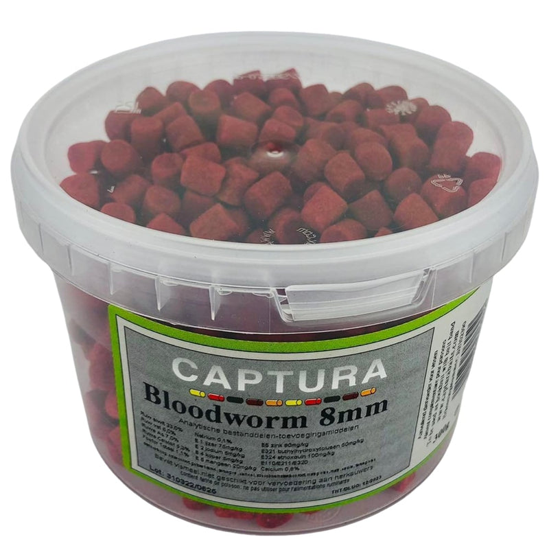 captura flavoured pellets 300g bait band bloodworm vers de vase rood