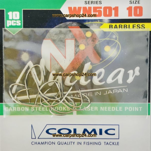 Colmic Nuclear WN501 Hooks Nickel Nikkel Haken Weerhaakloos Nr 10 AMHW21