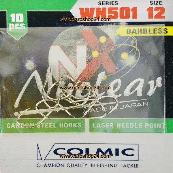 Colmic Nuclear WN501 Hooks Nickel Nikkel Haken Weerhaakloos Nr 12 AMHW22