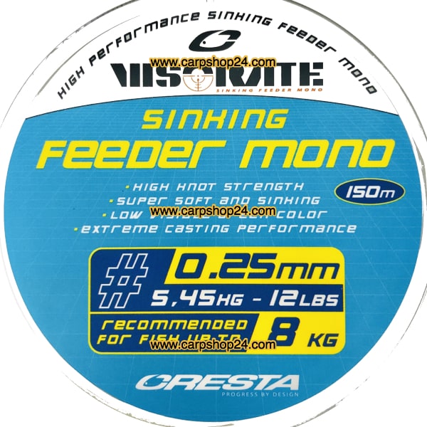 Cresta Visorate Sinking Feeder Mono 150m Gevlochten Draad 5302-225 mm