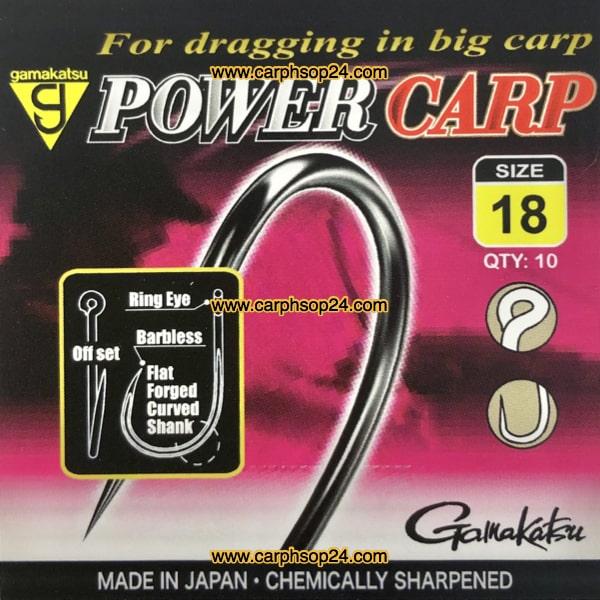 Gamakatsu Power Carp Ring Eye Barbless Oog Weerhaakloos Nr 18 185093-1800