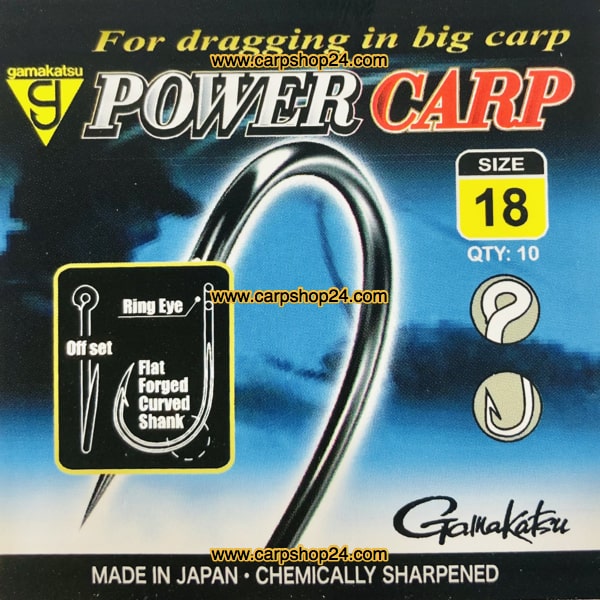 Gamakatsu Power Carp Ring Eye Haken Oog Weerhaak Nr 18 185092-1800