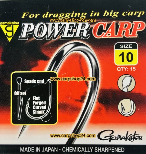 Gamakatsu Power Carp Spade End Barbed Haak Bled Weerhaak Nr 10 185090-1000