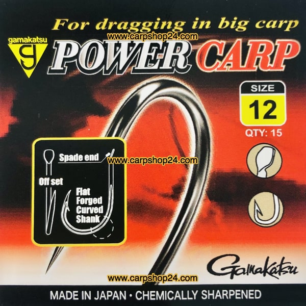 Gamakatsu Power Carp Spade End Barbed Haak Bled Weerhaak Nr 12 185090-1200