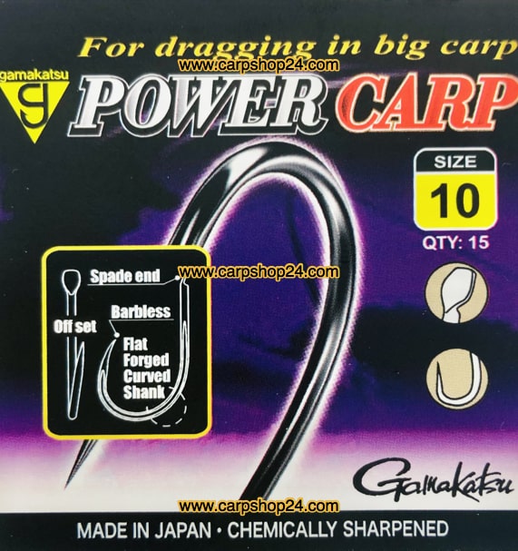 Gamakatsu Power Carp Spade End Barbless Haak Bled Weerhaakloos Nr 10 185091-1000