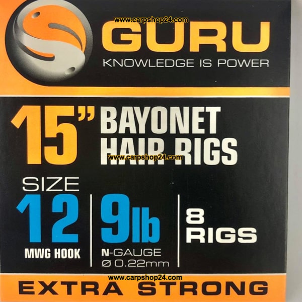 Guru 15 Inch Bayonet Hair Rig 38cm Onderlijnen Size 12 0.22mm GRR022