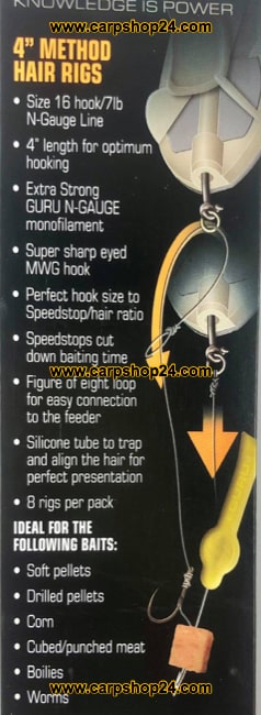Guru 4 Inch Method Hair Speedstop Rigs MWH Hook 10cm Onderlijnen
