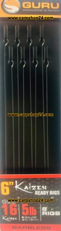 Guru Kaizen 6" 15cm Ready Rigs Onderlijnen Haak 16 0.15mm GRR078