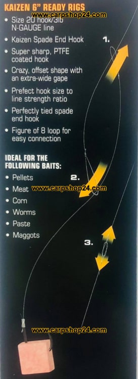 Guru Kaizen 6" Ready Rigs 15cm Barbless Onderlijnen
