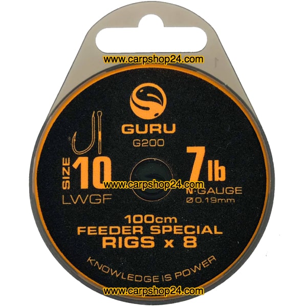 Guru LWGF 100cm feeder Special Rigs Onderlijnen Haak 10 0.19mm GRR200