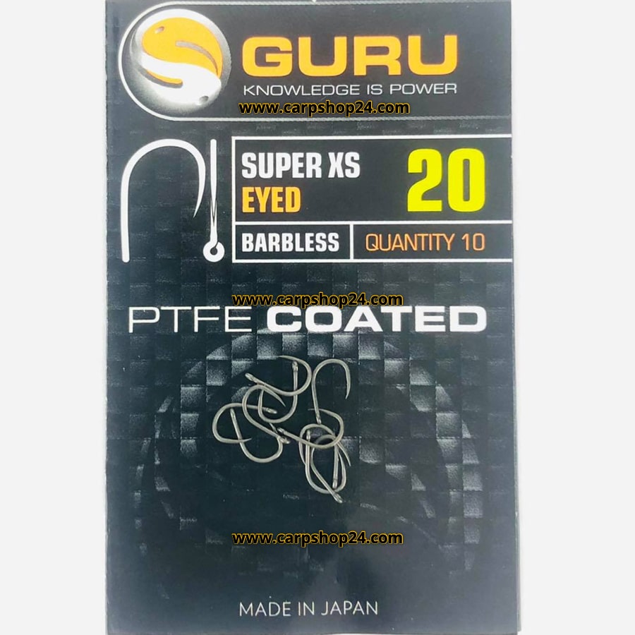 Guru Super Pellet Waggler Eyed Barbless Hooks - Sizes 12 To 20, 10 Hooks Per Pack