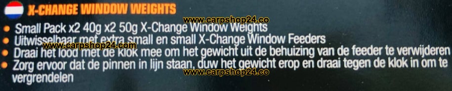 Guru X-Change Window Weights Feedergewichten