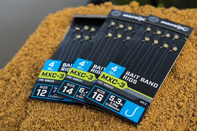 Matrix MXC-3 Bait Band Rigs Eyed Barbless 4" - 10cm - Onderlijnen