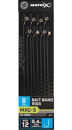 Matrix MXC-3 Bait Band Rigs Eyed Barbless 6" - 15cm - Onderlijnen GRR062