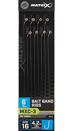 Matrix MXC-3 Bait Band Rigs Eyed Barbless 6" - 15cm - Onderlijnen GRR060