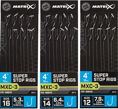 Matrix MXC-3 Super Stop Rigs Eyed Barbless 4" - 10cm - Onderlijnen