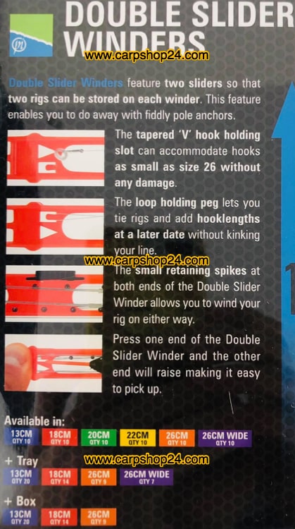 DOUBLE SLIDER WINDERS - 6 Opties