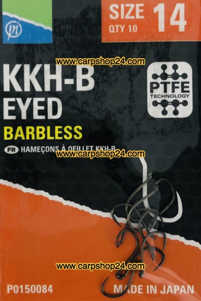 Preston KKH-B Barbless Haaken Weerhaakloos Oog Nr 14 P0150084