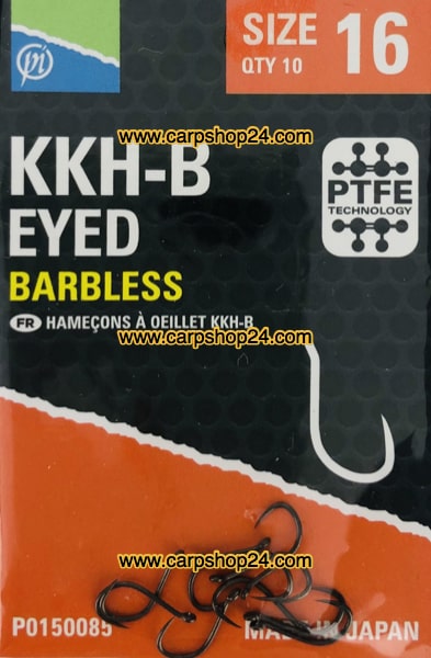 Preston KKH-B Barbless Haaken Weerhaakloos Oog Nr 16 P0150085