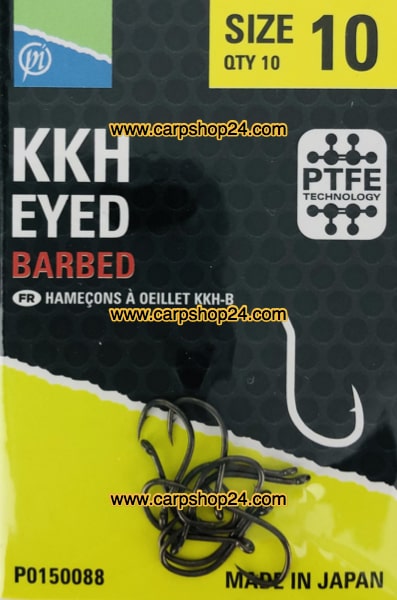 Preston KKH Eyed Barbed Haaken Weerhaak Oog Nr 10 P0150088