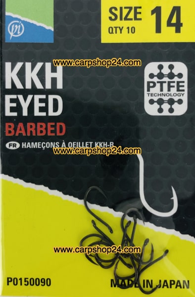 Preston KKH Eyed Barbed Haaken Weerhaak Oog Nr 14 P0150090