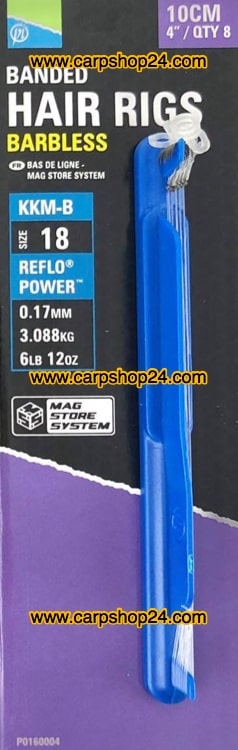 Preston KKM-B Mag Store Banded Hair Rigs Onderlijnen 10cm Haak 18 0.17mm P01650004
