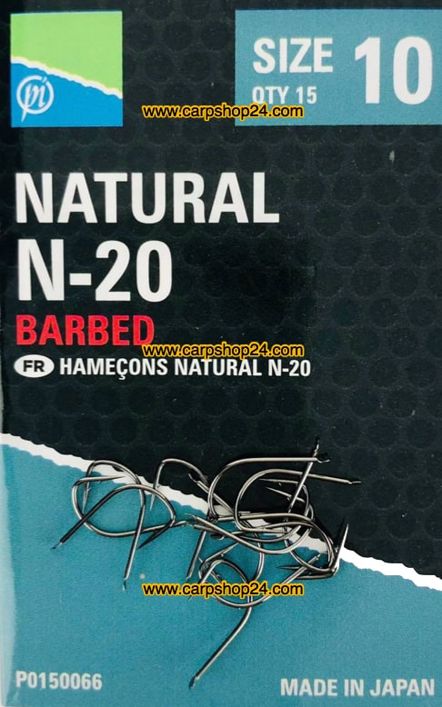 Preston Natural N-20 Barbed Haaken Weerhaak Bled Nr 10 P0150066
