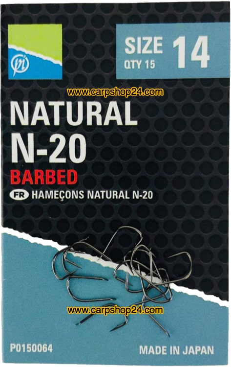 Preston Natural N-20 Barbed Haaken Weerhaak Bled Nr 14 P0150064