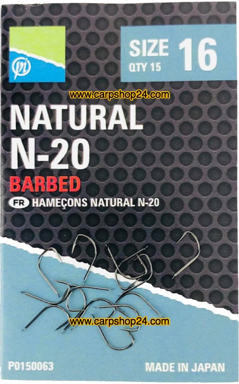 Preston Natural N-20 Barbed Haaken Weerhaak Bled Nr 16 P0150063