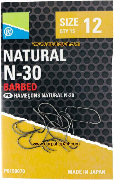 Preston Natural N-30 Barbed Haken Weerhaak Bled Nr 12 P0150070
