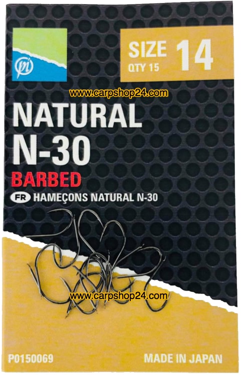 Preston Natural N-30 Barbed Haken Weerhaak Bled Nr 14 P0150069