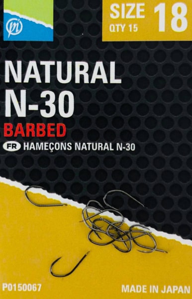 Preston Natural N-30 Barbed Haaken Weerhaak Bled Nr 18 P0150067
