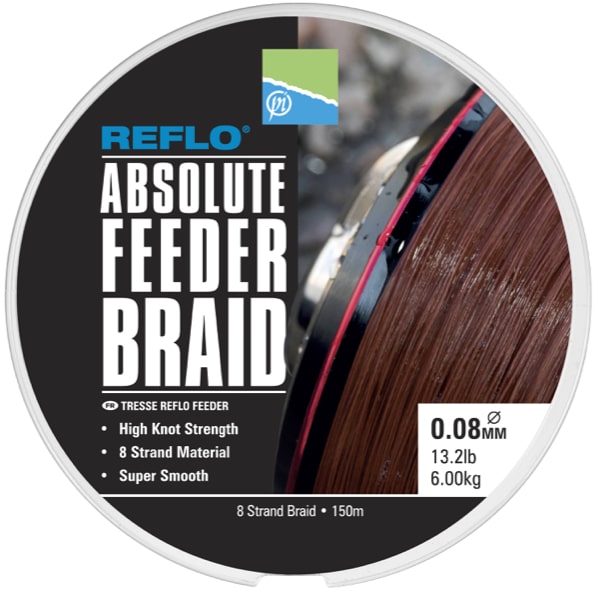 Preston Reflo Absolute Feeder Braid Gevlochten Draad 0.08mm 150m P0280003